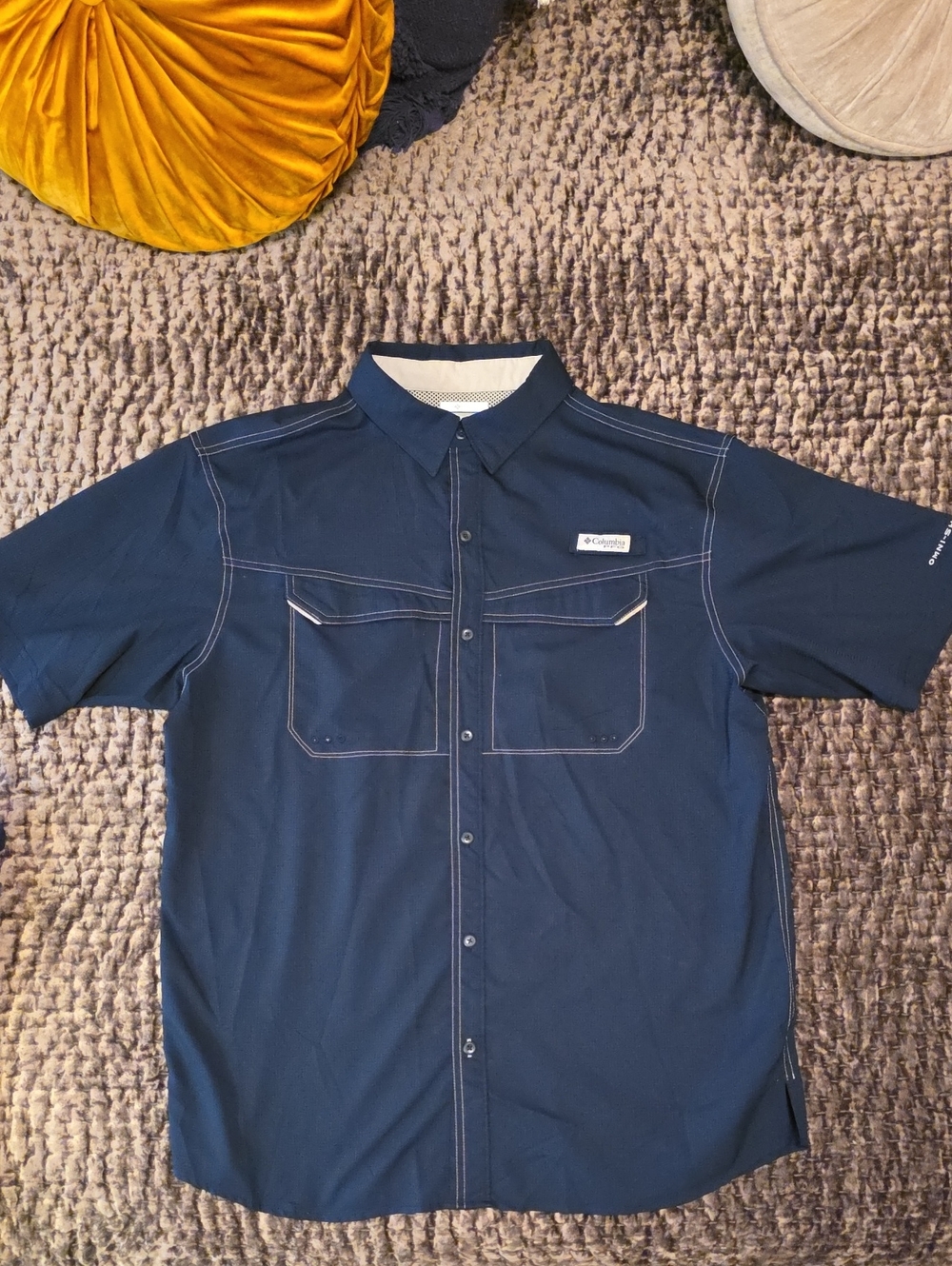 Lot Of 2 Shirts, Columbia PFG And Magellan Fish Gear, Both Men's Large, Navy - Picture 2 of 13